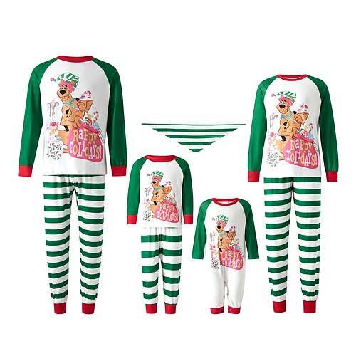 Christmas Pajamas Family Dog Letter Stripe Home Crewneck Green Long Sleeve Adorable Matching Outfits
Christmas Pajamas Family Dog Letter Stripe Home Crewneck Green Long Sleeve Adorable Matching Outfits
