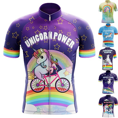 21Grams Men's Cycling Jersey Short Sleeve Bike Top with 3 Rear Pockets Mountain Bike MTB Road Bike Cycling Breathable Quick Dry Moisture Wicking Reflective Strips Navy Green Purple Unicorn Spandex
21Grams Men's Cycling Jersey Short Sleeve Bike Top with 3 Rear Pockets Mountain Bike MTB Road Bike Cycling Breathable Quick Dry Moisture Wicking Reflective Strips Navy Green Purple Unicorn Spandex
