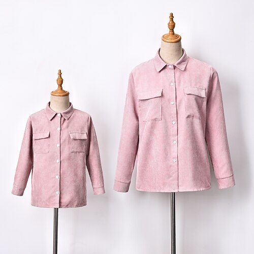 Mommy and Me Shirt Solid Color Casual Pink Long Sleeve Basic Matching Outfits
Mommy and Me Shirt Solid Color Casual Pink Long Sleeve Basic Matching Outfits