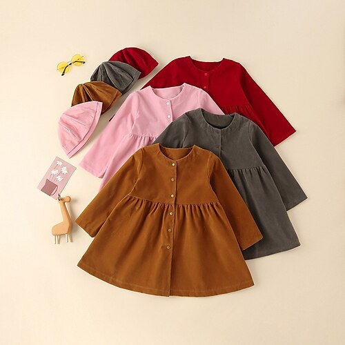 Kids Girls' Dress Solid Color A Line Dress Dress Performance Crew Neck Long Sleeve Active Dress 3-7 Years Winter Green Pink Red
Kids Girls' Dress Solid Color A Line Dress Dress Performance Crew Neck Long Sleeve Active Dress 3-7 Years Winter Green Pink Red