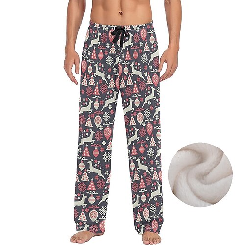 Men's Christmas Pajamas Loungewear Flannel Pajama Pants Lounge Pants Elk Graphic Prints Warm Soft Home Christmas Bed Flannel Warm Pocket Elastic Waist Winter Wine Red
Men's Christmas Pajamas Loungewear Flannel Pajama Pants Lounge Pants Elk Graphic Prints Warm Soft Home Christmas Bed Flannel Warm Pocket Elastic Waist Winter Wine Red