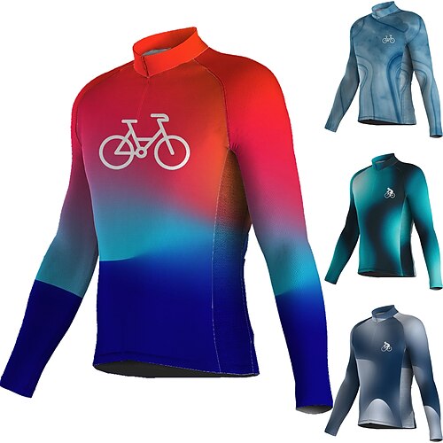 Men's Cycling Jersey Long Sleeve Bike Jersey Top with 3 Rear Pockets Mountain Bike MTB Road Bike Cycling Breathable Quick Dry Moisture Wicking Reflective Strips Green Red Blue Graphic Spandex Sports
Men's Cycling Jersey Long Sleeve Bike Jersey Top with 3 Rear Pockets Mountain Bike MTB Road Bike Cycling Breathable Quick Dry Moisture Wicking Reflective Strips Green Red Blue Graphic Spandex Sports