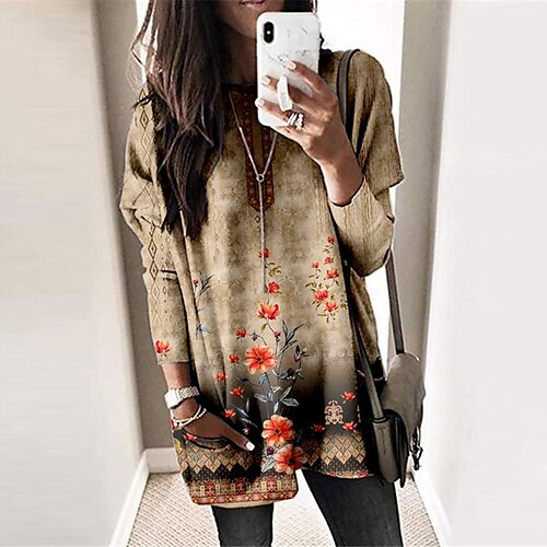 Women's Casual Dress T Shirt Dress Tee Dress Shift Dress Mini Dress Blue Khaki Beige Long Sleeve Floral Pocket Winter Fall Spring Crew Neck Fashion Daily 2022 S M L XL XXL 3XL
Women's Casual Dress T Shirt Dress Tee Dress Shift Dress Mini Dress Blue Khaki Beige Long Sleeve Floral Pocket Winter Fall Spring Crew Neck Fashion Daily 2022 S M L XL XXL 3XL