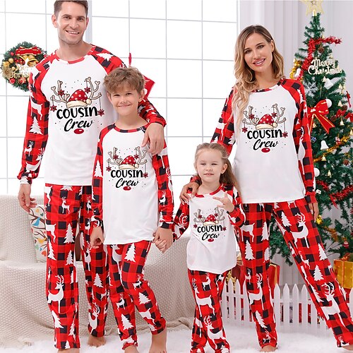 Christmas Pajamas Family Plaid Santa Claus Christmas Tree Home Green Wine Red Long Sleeve Basic Matching Outfits
Christmas Pajamas Family Plaid Santa Claus Christmas Tree Home Green Wine Red Long Sleeve Basic Matching Outfits