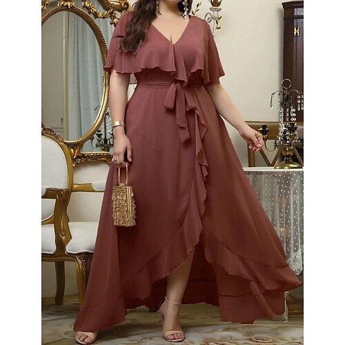 Women's Plus Size Party Dress Pure Color V Neck Half Sleeve Winter Fall Elegant Modern Maxi long Dress Formal Party Dress
Women's Plus Size Party Dress Pure Color V Neck Half Sleeve Winter Fall Elegant Modern Maxi long Dress Formal Party Dress