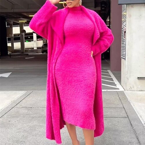 Women's Sweater Dress Two Piece Dress Bodycon Midi Dress Green Black Blue Long Sleeve Pure Color Knit Winter Fall Autumn Stand Collar Fashion Daily 2022 S M L XL XXL
Women's Sweater Dress Two Piece Dress Bodycon Midi Dress Green Black Blue Long Sleeve Pure Color Knit Winter Fall Autumn Stand Collar Fashion Daily 2022 S M L XL XXL