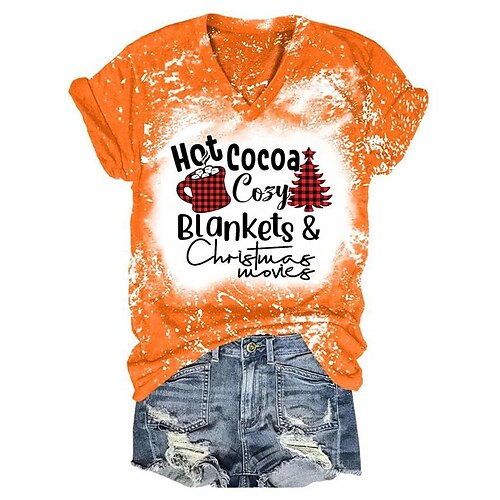 Women's Plus Size Christmas Tops T shirt Tee Letter Tree Print Short Sleeve V Neck Casual Daily Polyester Winter Fall Green Black / Weekend
Women's Plus Size Christmas Tops T shirt Tee Letter Tree Print Short Sleeve V Neck Casual Daily Polyester Winter Fall Green Black / Weekend