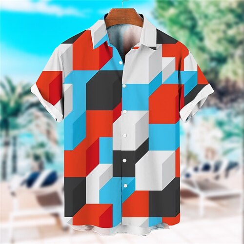 Men's Shirt Graphic Prints Geometry Turndown Blue Red 3D Print Outdoor Street Short Sleeves Button-Down Print Clothing Apparel Fashion Designer Lightweight Casual
Men's Shirt Graphic Prints Geometry Turndown Blue Red 3D Print Outdoor Street Short Sleeves Button-Down Print Clothing Apparel Fashion Designer Lightweight Casual
