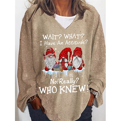Women's Plus Size Christmas Tops Active Streetwear T shirt Tee Letter Santa Claus Print Long Sleeve V Neck Vintage Casual Daily Cotton Spandex Jersey Winter Fall khaki
Women's Plus Size Christmas Tops Active Streetwear T shirt Tee Letter Santa Claus Print Long Sleeve V Neck Vintage Casual Daily Cotton Spandex Jersey Winter Fall khaki