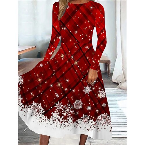 Women's Casual Dress Swing Dress Midi Dress Wine Long Sleeve Plaid Pocket Winter Fall Spring Crew Neck Fashion Christmas Daily Weekend 2022 S M L XL XXL 3XL
Women's Casual Dress Swing Dress Midi Dress Wine Long Sleeve Plaid Pocket Winter Fall Spring Crew Neck Fashion Christmas Daily Weekend 2022 S M L XL XXL 3XL