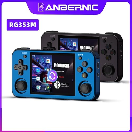 

ANBERNIC RG353M Handheld Game Console Aluminum Alloy Shell 3.5 Inch Multi-touch Screen Dual OS HDMI-compatible Player 4400 Games
