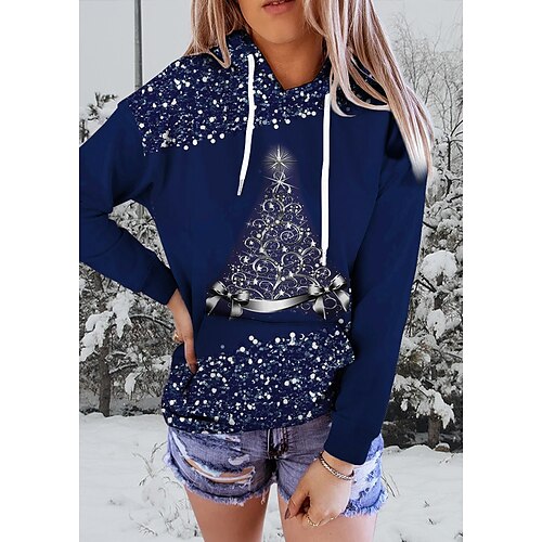 Women's Hoodie Sweatshirt Pullover Streetwear Front Pocket Dark Blue Christmas Tree Christmas Hoodie Long Sleeve S M L XL 2XL
Women's Hoodie Sweatshirt Pullover Streetwear Front Pocket Dark Blue Christmas Tree Christmas Hoodie Long Sleeve S M L XL 2XL