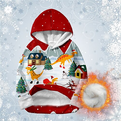 Kids Boys Christmas Fleece Hoodie Pullover Keep Warm Dinosaur Snowman Christmas Tree Long Sleeve Pocket Children Top Christmas Gifts 3D Print Fleece Hoodie Adorable Daily Red Winter 7-13 Years
Kids Boys Christmas Fleece Hoodie Pullover Keep Warm Dinosaur Snowman Christmas Tree Long Sleeve Pocket Children Top Christmas Gifts 3D Print Fleece Hoodie Adorable Daily Red Winter 7-13 Years