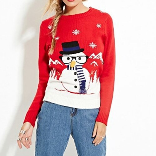 Women's Ugly Christmas Sweater Pullover Sweater Jumper Ribbed Knit Knitted Snowman Crew Neck Stylish Casual Outdoor Christmas Winter Fall Black Red XS S M
Women's Ugly Christmas Sweater Pullover Sweater Jumper Ribbed Knit Knitted Snowman Crew Neck Stylish Casual Outdoor Christmas Winter Fall Black Red XS S M