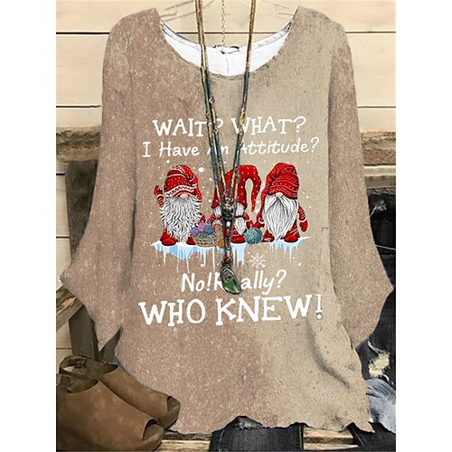 Women's Plus Size Christmas Tops Active Streetwear Blouse Shirt Letter Santa Claus Print Long Sleeve Vintage Casual Daily Polyester Winter Fall khaki
Women's Plus Size Christmas Tops Active Streetwear Blouse Shirt Letter Santa Claus Print Long Sleeve Vintage Casual Daily Polyester Winter Fall khaki