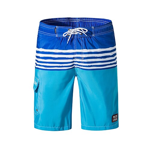 Men's Swim Shorts Swim Trunks Board Shorts Drawstring Elastic Waist Stripe Print Comfort Breathable Knee Length Casual Daily Beach Fashion Streetwear Deep Blue Light Blue Micro-elastic
Men's Swim Shorts Swim Trunks Board Shorts Drawstring Elastic Waist Stripe Print Comfort Breathable Knee Length Casual Daily Beach Fashion Streetwear Deep Blue Light Blue Micro-elastic