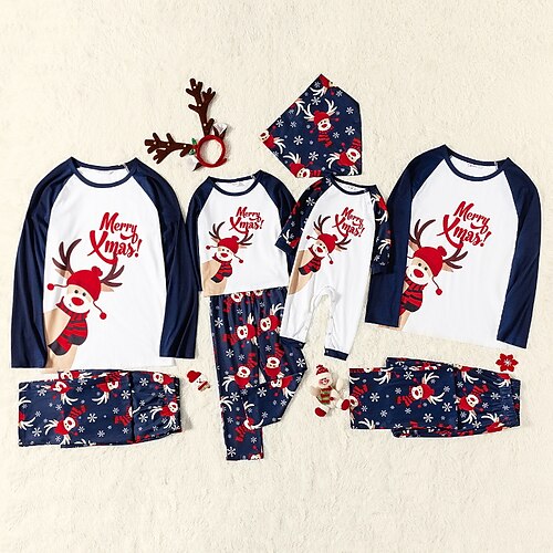 Christmas Pajamas Family Letter Elk Home White Long Sleeve Basic Matching Outfits
Christmas Pajamas Family Letter Elk Home White Long Sleeve Basic Matching Outfits