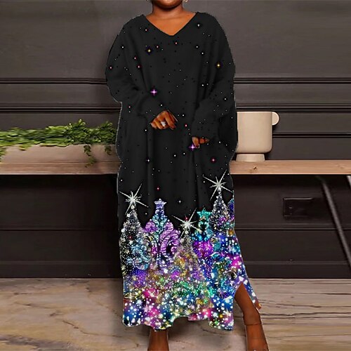 Women's Plus Size Sweatshirt Dress Christmas Tree V Neck Long Sleeve Winter Fall Casual Maxi long Dress Outdoor Daily Dress
Women's Plus Size Sweatshirt Dress Christmas Tree V Neck Long Sleeve Winter Fall Casual Maxi long Dress Outdoor Daily Dress