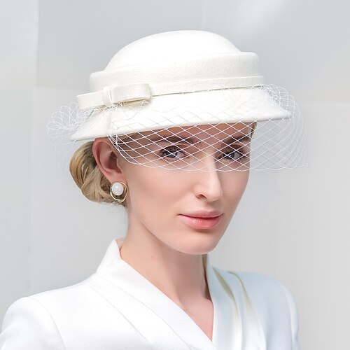Fashion Elegant 100% Wool Hats with Pure Color / Tulle 1PC Wedding / Special Occasion Headpiece
Fashion Elegant 100% Wool Hats with Pure Color / Tulle 1PC Wedding / Special Occasion Headpiece