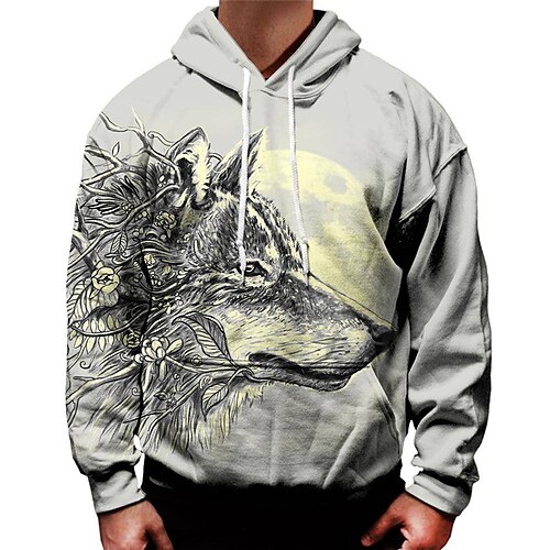 Men's Pullover Hoodie Sweatshirt Gray Hooded Animal Wolf Graphic Prints Print Daily Sports 3D Print Basic Streetwear Designer Spring Fall Clothing Apparel Hoodies Sweatshirts
Men's Pullover Hoodie Sweatshirt Gray Hooded Animal Wolf Graphic Prints Print Daily Sports 3D Print Basic Streetwear Designer Spring Fall Clothing Apparel Hoodies Sweatshirts