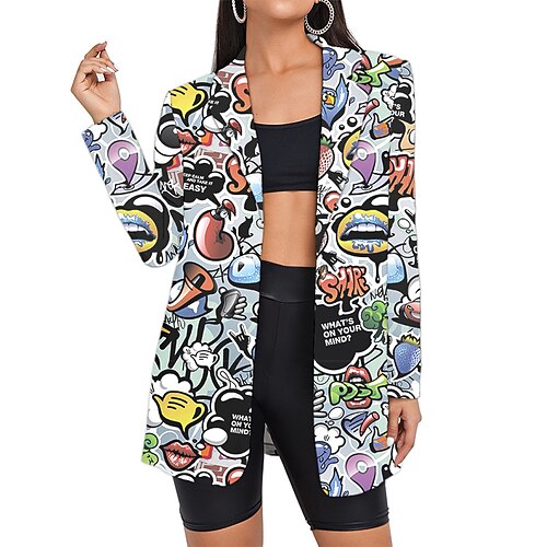 Women's Blazer Business Print Flower Breathable Fashion Regular Fit Outerwear Long Sleeve Winter Black And White S
Women's Blazer Business Print Flower Breathable Fashion Regular Fit Outerwear Long Sleeve Winter Black And White S