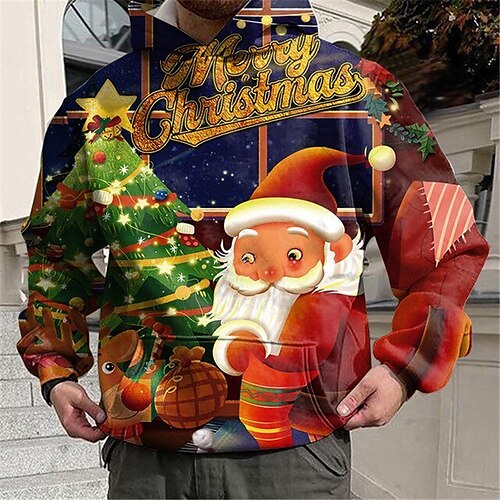 Men's Pullover Hoodie Sweatshirt Blue Hooded Santa Claus Christmas Tree Graphic Prints Print Christmas Daily Sports 3D Print Basic Streetwear Designer Spring & Fall Clothing Apparel Hoodies
Men's Pullover Hoodie Sweatshirt Blue Hooded Santa Claus Christmas Tree Graphic Prints Print Christmas Daily Sports 3D Print Basic Streetwear Designer Spring & Fall Clothing Apparel Hoodies