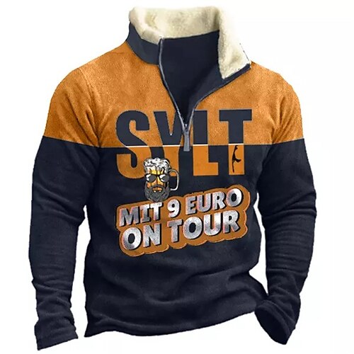 Men's Zip Up Sweatshirt Pullover Yellow Black Black Orange Navy Blue Half Zip Graphic Prints Beer Zipper Print Daily Sports Going out 3D Print Basic Casual Thin fleece Winter Clothing Apparel
Men's Zip Up Sweatshirt Pullover Yellow Black Black Orange Navy Blue Half Zip Graphic Prints Beer Zipper Print Daily Sports Going out 3D Print Basic Casual Thin fleece Winter Clothing Apparel