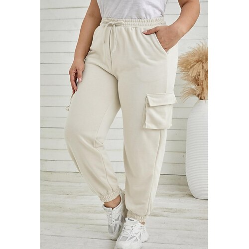 Women's Plus Size Joggers Solid Color Casual Cargo Casual Daily Natural Full Length Winter Fall White L XL XXL 3XL 4XL
Women's Plus Size Joggers Solid Color Casual Cargo Casual Daily Natural Full Length Winter Fall White L XL XXL 3XL 4XL