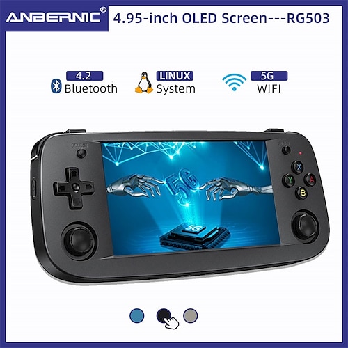 

Anbernic RG503 Retro Handheld Video Game Console 4.95-inch OLED Screen Linux System Portable Game Player RK3566 Bluetooth 5G Wif