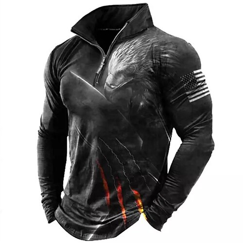 Men's Zip Up Sweatshirt Pullover Quarter Zipper Sweatshirt Black Half Zip Graphic Prints Eagle Zipper Print Daily Sports 3D Print Basic Streetwear Casual Spring & Fall Clothing Apparel Hoodies
Men's Zip Up Sweatshirt Pullover Quarter Zipper Sweatshirt Black Half Zip Graphic Prints Eagle Zipper Print Daily Sports 3D Print Basic Streetwear Casual Spring & Fall Clothing Apparel Hoodies