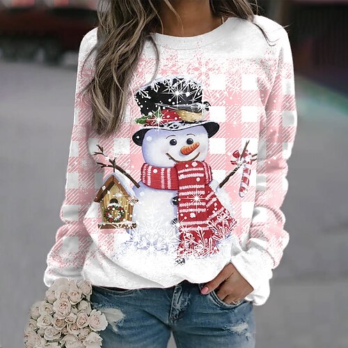 Women's Sweatshirt Pullover Streetwear Green Blue Purple Plaid Snowman Christmas Round Neck Long Sleeve S M L XL 2XL 3XL
Women's Sweatshirt Pullover Streetwear Green Blue Purple Plaid Snowman Christmas Round Neck Long Sleeve S M L XL 2XL 3XL