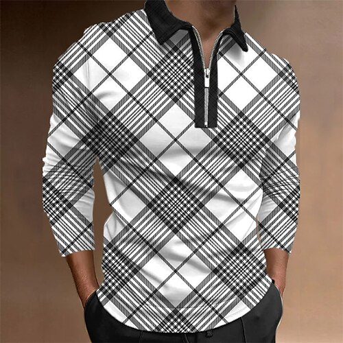 Men's Polo Shirt Golf Shirt Plaid Graphic Prints Turndown White 3D Print Outdoor Street Long Sleeve Zipper Print Clothing Apparel Fashion Designer Casual Soft
Men's Polo Shirt Golf Shirt Plaid Graphic Prints Turndown White 3D Print Outdoor Street Long Sleeve Zipper Print Clothing Apparel Fashion Designer Casual Soft