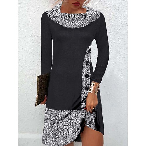 Per donna Abito in maglia Mini abito Grigio nero Manica lunga Color Block Collage Inverno Autunno All'americana Moda Fine settimana 2023 S M L XL XXL 3XL
Per donna Abito in maglia Mini abito Grigio nero Manica lunga Color Block Collage Inverno Autunno All'americana Moda Fine settimana 2023 S M L XL XXL 3XL