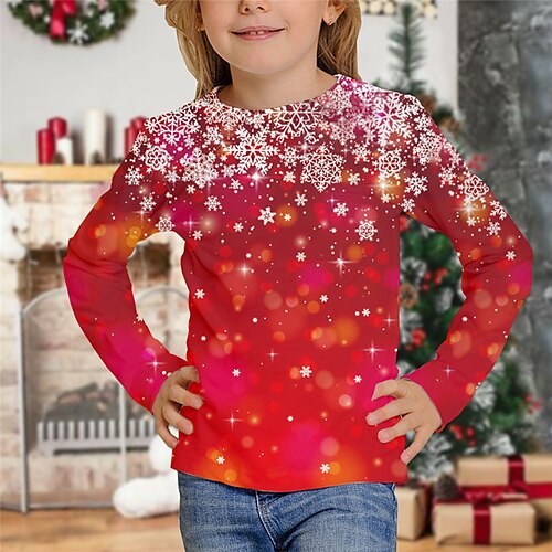 Kids Girls' Ugly Christmas T shirt Snowflake Christmas Gifts 3D Printing Long Sleeve Crewneck Cute 7-13 Years Winter Wine
Kids Girls' Ugly Christmas T shirt Snowflake Christmas Gifts 3D Printing Long Sleeve Crewneck Cute 7-13 Years Winter Wine