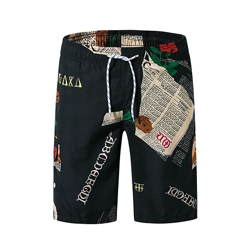 Men's Swim Shorts Swim Trunks Board Shorts Drawstring Elastic Waist Letter Print Comfort Breathable Short Casual Daily Beach Fashion Streetwear Black White Micro-elastic
Men's Swim Shorts Swim Trunks Board Shorts Drawstring Elastic Waist Letter Print Comfort Breathable Short Casual Daily Beach Fashion Streetwear Black White Micro-elastic