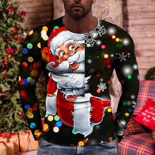 Men's Unisex Christmas T shirt 3D Print Graphic Prints Santa Claus Print Long Sleeve Tops Casual Designer Big and Tall Purple Black Green
Men's Unisex Christmas T shirt 3D Print Graphic Prints Santa Claus Print Long Sleeve Tops Casual Designer Big and Tall Purple Black Green