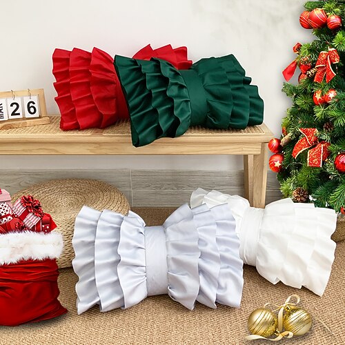 Christmas Satin Pillow Cover Bow Tie Holiday Solid Colored Boho Traditional Classic for Bedroom Livingroom Sofa Couch Chair Superior Quality
Christmas Satin Pillow Cover Bow Tie Holiday Solid Colored Boho Traditional Classic for Bedroom Livingroom Sofa Couch Chair Superior Quality