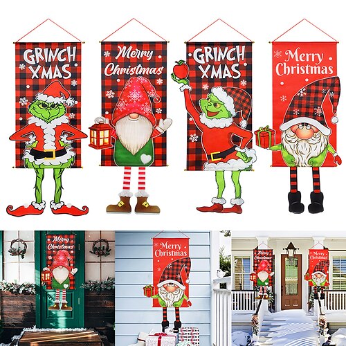 Christmas Pendants Green Monster Hanging Banner Shopping Mall French Window Hanging Flag Xmas Thief Grinch Decor For Home Garden
Christmas Pendants Green Monster Hanging Banner Shopping Mall French Window Hanging Flag Xmas Thief Grinch Decor For Home Garden