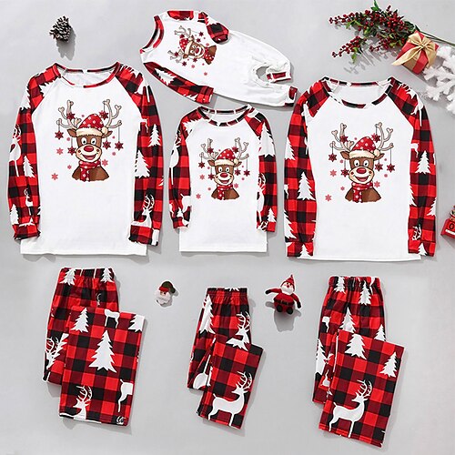 Christmas Pajamas Family Plaid Elk Christmas Tree Home Black Blue Wine Long Sleeve Basic Matching Outfits
Christmas Pajamas Family Plaid Elk Christmas Tree Home Black Blue Wine Long Sleeve Basic Matching Outfits