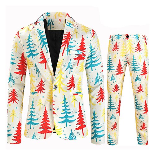 Ivory Men's Christmas Suits 2 Piece Christmas Tree Standard Fit Single Breasted One-button 2022
Ivory Men's Christmas Suits 2 Piece Christmas Tree Standard Fit Single Breasted One-button 2022