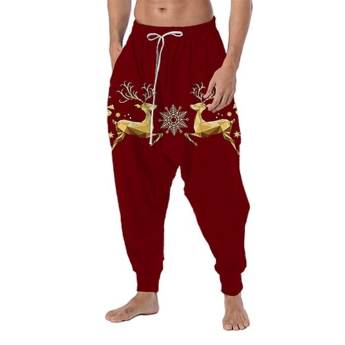 Men's Trousers Baggy Harem Pants Drawstring Elastic Waist 3D Print Deer Graphic Prints Comfort Soft Christmas Casual Daily Streetwear Classic Style Wine Red Micro-elastic
Men's Trousers Baggy Harem Pants Drawstring Elastic Waist 3D Print Deer Graphic Prints Comfort Soft Christmas Casual Daily Streetwear Classic Style Wine Red Micro-elastic