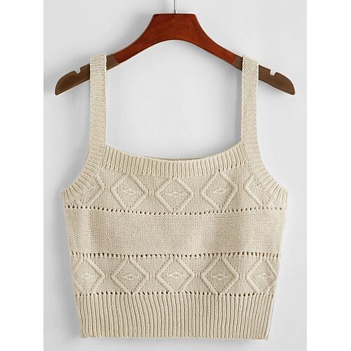 Women's Tank Top Camis khaki Beige Plain Crochet Sleeveless Casual Basic Square Neck Regular S
Women's Tank Top Camis khaki Beige Plain Crochet Sleeveless Casual Basic Square Neck Regular S