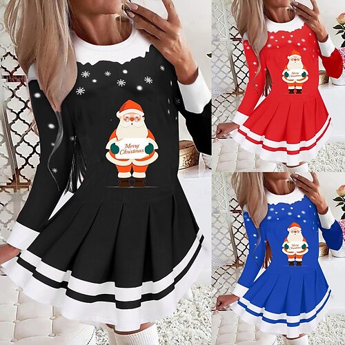 Women's Christmas Swing Dress Blue Red Black Long Sleeve Letter Santa Claus Snowflake Pleated Print Winter Fall Crew Neck Stylish Romantic Fall Dress Loose Fit 2022 S M L XL XXL / Winter Dress
Women's Christmas Swing Dress Blue Red Black Long Sleeve Letter Santa Claus Snowflake Pleated Print Winter Fall Crew Neck Stylish Romantic Fall Dress Loose Fit 2022 S M L XL XXL / Winter Dress