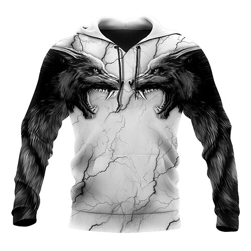 Men's Pullover Hoodie Sweatshirt Gray Hooded Animal Graphic Prints Print Daily Sports 3D Print Basic Streetwear Designer Spring & Fall Clothing Apparel Hoodies Sweatshirts
Men's Pullover Hoodie Sweatshirt Gray Hooded Animal Graphic Prints Print Daily Sports 3D Print Basic Streetwear Designer Spring & Fall Clothing Apparel Hoodies Sweatshirts