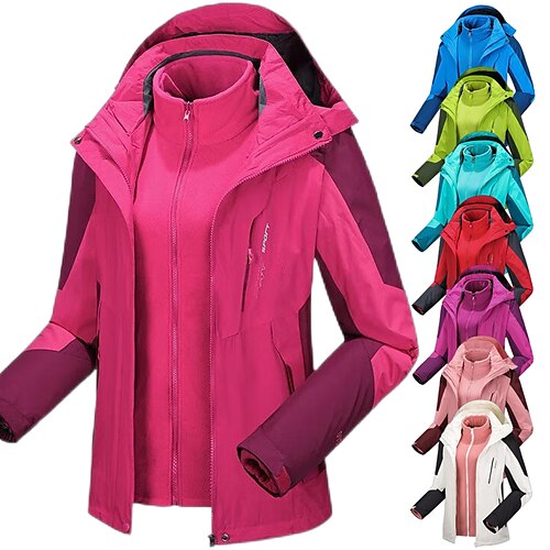 Women's Hiking 3-in-1 Jackets Ski Jacket Waterproof Hiking Jacket Winter Outdoor Thermal Warm Waterproof Windproof Fleece Lining Outerwear Winter Fleece Jacket Trench Coat Hunting Ski / Snowboard
Women's Hiking 3-in-1 Jackets Ski Jacket Waterproof Hiking Jacket Winter Outdoor Thermal Warm Waterproof Windproof Fleece Lining Outerwear Winter Fleece Jacket Trench Coat Hunting Ski / Snowboard