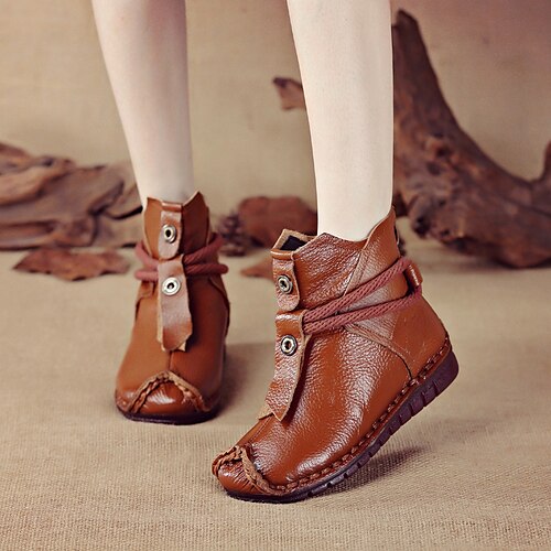 Women's Boots Outdoor Daily Booties Ankle Boots Winter Flat Heel Round Toe Vintage Elegant Leather Zipper Solid Colored Black Brown Gray
Women's Boots Outdoor Daily Booties Ankle Boots Winter Flat Heel Round Toe Vintage Elegant Leather Zipper Solid Colored Black Brown Gray