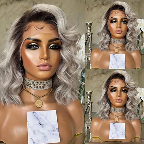 Brazilian Virgin Hair 1bTGrey Colored Transparent Lace Front Wig Short Bob Ombre Lace Front Human Hair Wigs for Women
Brazilian Virgin Hair 1bTGrey Colored Transparent Lace Front Wig Short Bob Ombre Lace Front Human Hair Wigs for Women