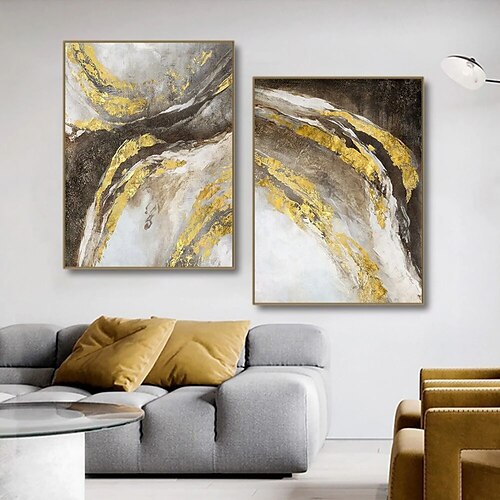 Handmade Oil Painting Canvas Wall Art Decoration Modern Abstract Gold Diptych Set for Home Decor Rolled Frameless Unstretched Painting
Handmade Oil Painting Canvas Wall Art Decoration Modern Abstract Gold Diptych Set for Home Decor Rolled Frameless Unstretched Painting