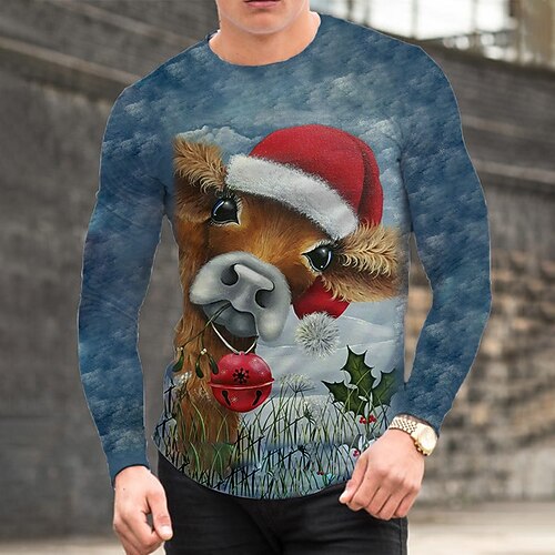 Men's T shirt Tee Animal Graphic Prints Crew Neck Blue Red 3D Print Outdoor Christmas Long Sleeve Print Clothing Apparel Basic Sports Designer Casual
Men's T shirt Tee Animal Graphic Prints Crew Neck Blue Red 3D Print Outdoor Christmas Long Sleeve Print Clothing Apparel Basic Sports Designer Casual