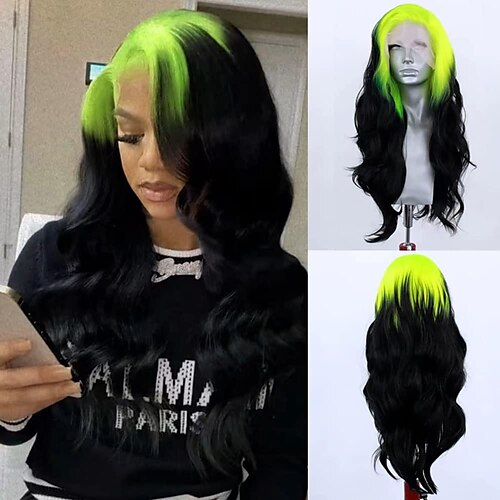 Synthetic Lace Wig Deep Wave Style 20-26 inch Mixed Color Middle Part 132.5 lace front Wig Women's Wig Black / Green
Synthetic Lace Wig Deep Wave Style 20-26 inch Mixed Color Middle Part 132.5 lace front Wig Women's Wig Black / Green